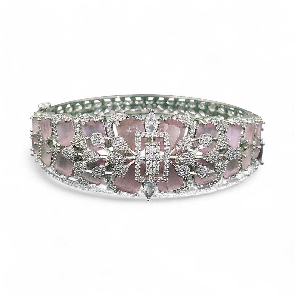 Thumbnail: Openable diamond kada bracelet - 5 colours 