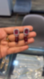 Thumbnail: Ruby beads diamond studded choker with earrings 