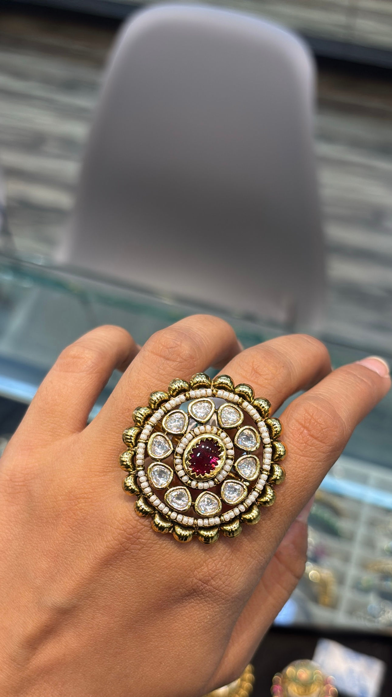 Heritage antique gold ruby ring - adjustable fits all