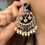 Thumbnail: Blue chandbali earrings in victorian polish