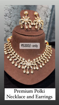 Real looking Polki floral necklace and earrings