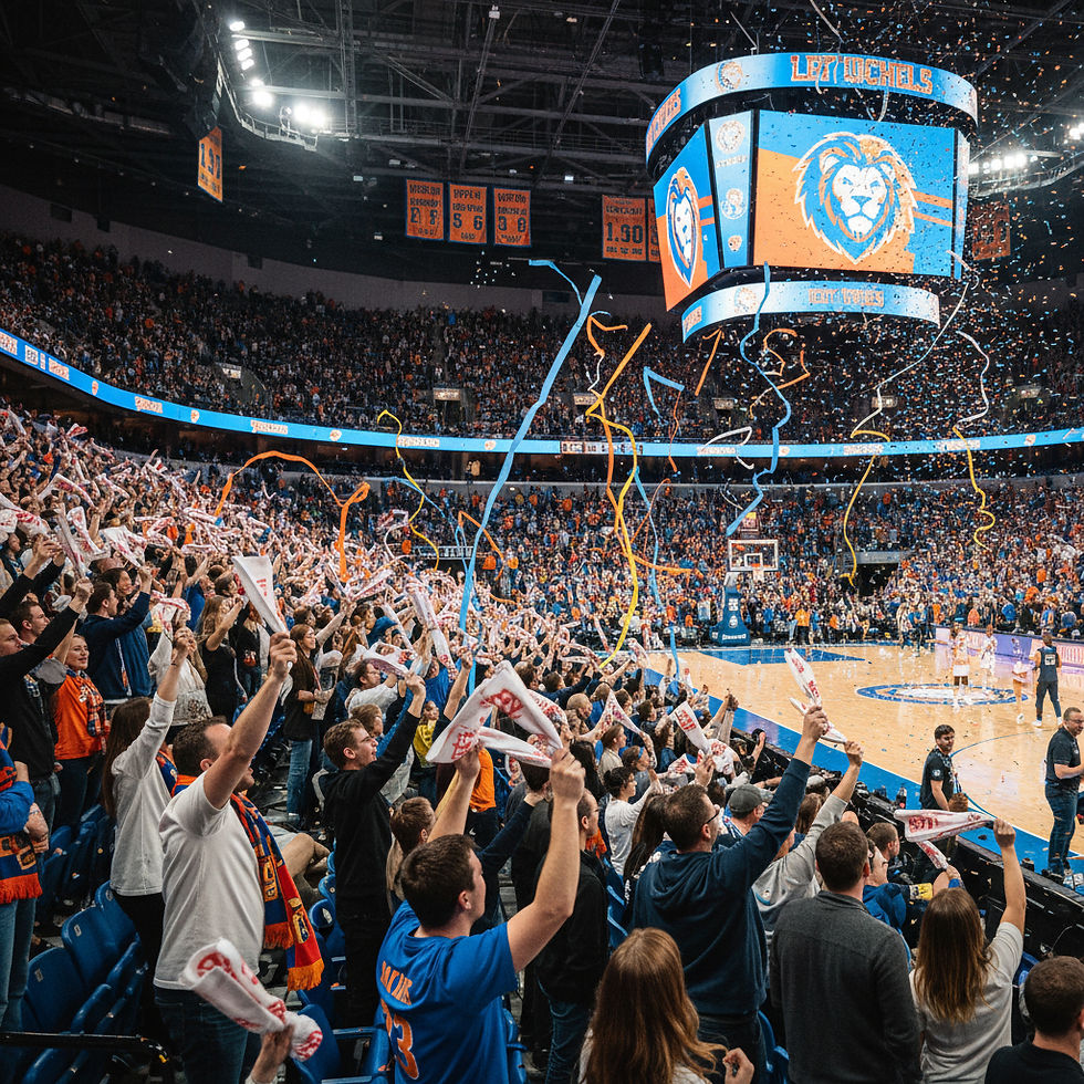 Un estadio de basketball con rally towels usado por fans una foto realista que se vea padre.jpg
