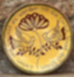 To love and be loved is the greatest joy on earth in Sgraffito on a redware plate by Wilz Pottery - item SG1597