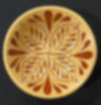 Pennsylvania Redware Sgraffito 5 inch bowl by Wilz Pottery made in a mid-1700 stone house