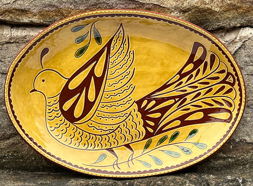 イギリス RYE POTTERY ハンドメイド　手描き鳥デザイン　ヴィンテージ Pretty Bird! Pretty Bird! - Pennsylvania German Redware