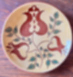 Sgraffito Redware dish - 7 inch - insprired by Pennsylvania German arts - made by Denise Wilz