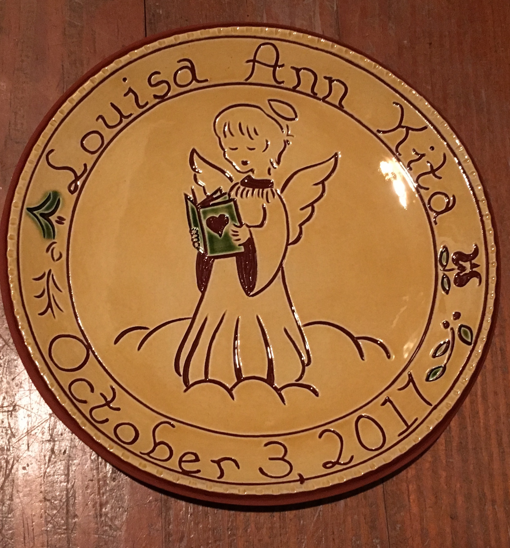 Custom Redware Baby plate