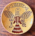 Liberty Eagle 7 inch dish - design inspired by an antique redware plate - item SG1557 by Wilz Pottery