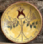 The design was drawn on the surface with a charcoal pencil and is one-of-kind. The plate was handmade in a mid-1700s stone h