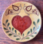True Love - 7 inch Dish - Pennsylvania German Redware Plate - by Wilz Pottery - item SG1552