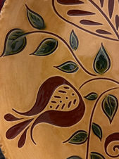 Hand crafted redware pottery in the tradision of the Pennsylvani German potters of the 17 and 1800