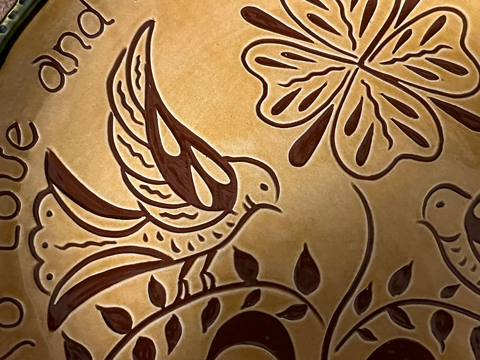 detail of Pennsylvania Redware plate