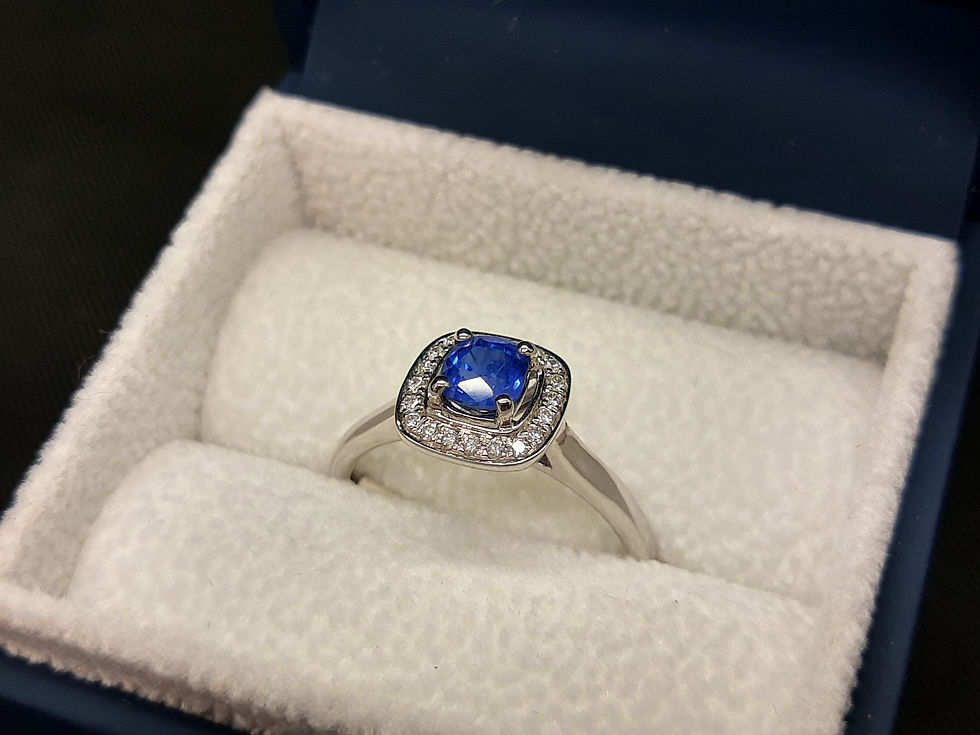Thumbnail: Cushion Cut Sapphire & Diamond Cluster