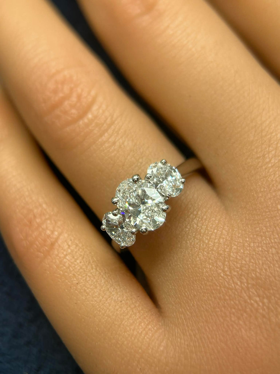 Thumbnail: Oval 3 Stone Lab Diamond Ring