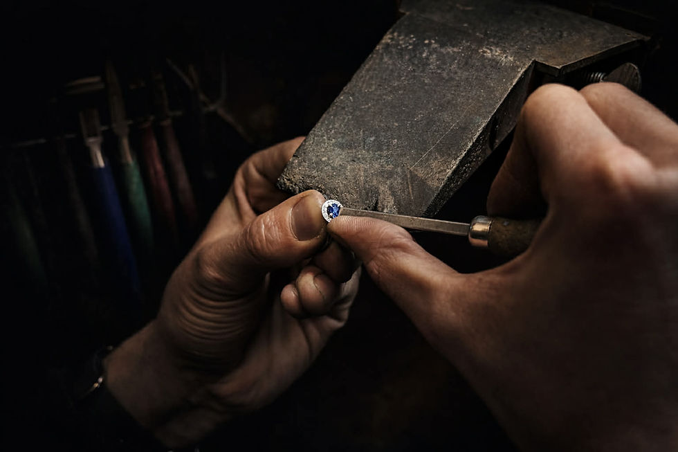 Thumbnail: Ceylon Sapphire & Diamond Halo Ring