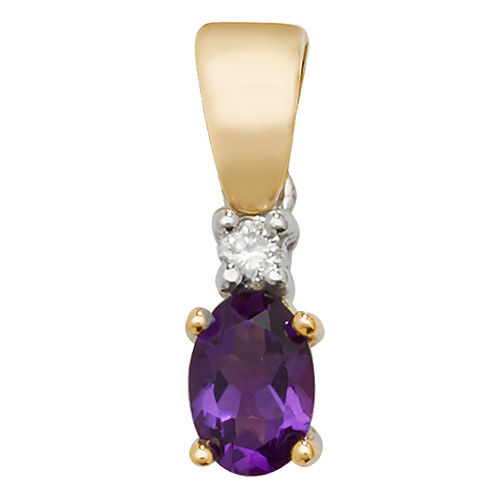 Thumbnail: Diamond & Amethyst Pendant