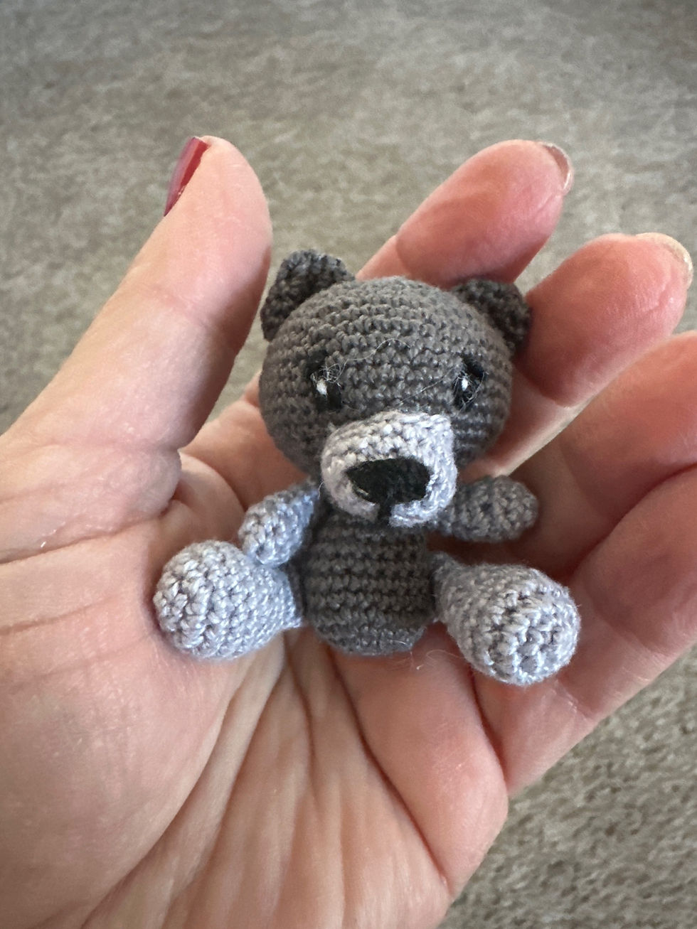 Thumbnail: Mini crochet bear - grey