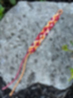 Friendship Bracelet - goldenrod/magenta diamond