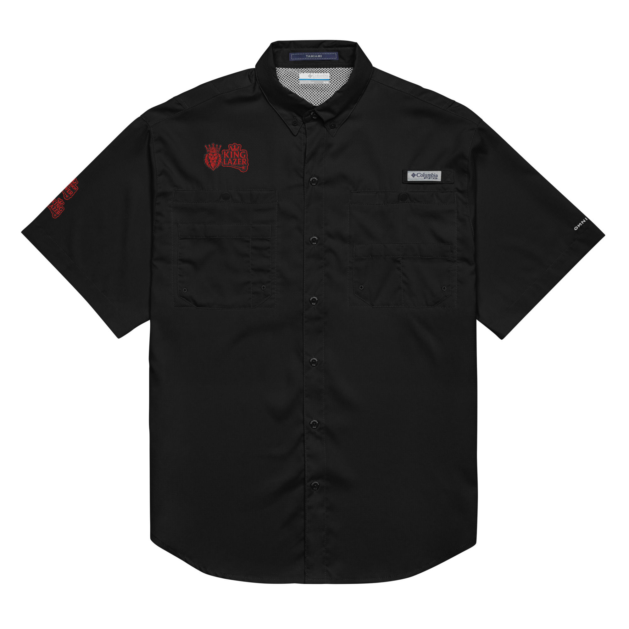 King Lazer Columbia short sleeve button shirt