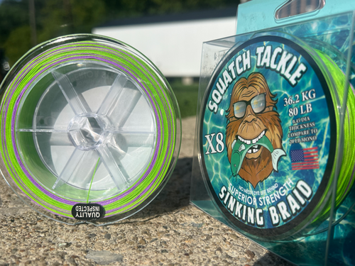 sinking braided fishing line Sunline Almight PE which results in a faster rate Lunkerhunt Sinking Braid - 50