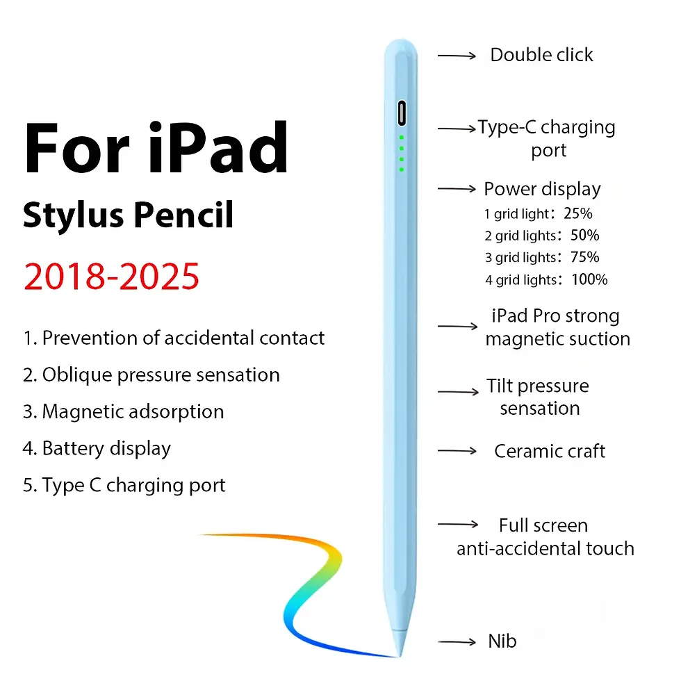 Thumbnail: For Apple Pencil Stylus For iPad A16 Air 11 5 4 Pro 11th 13 12.9 M4 M3 M2 Pens 1