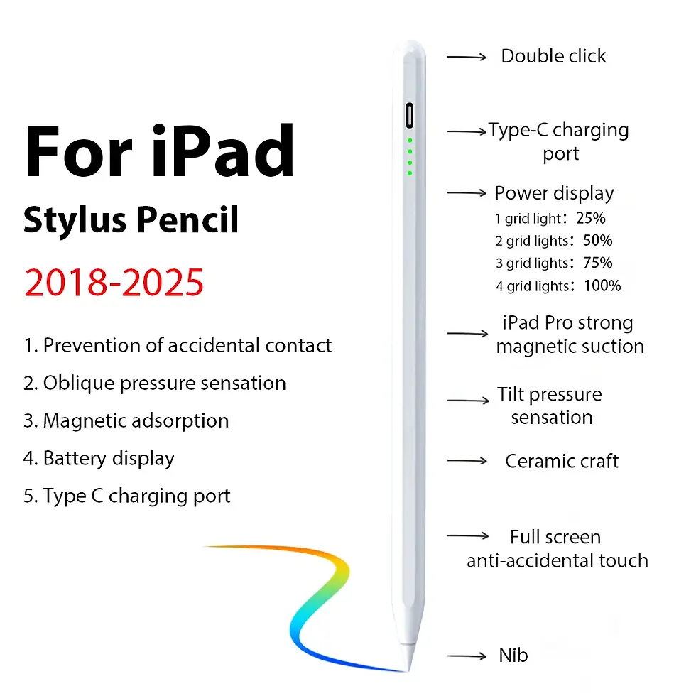 Thumbnail: For Apple Pencil Stylus For iPad A16 Air 11 5 4 Pro 11th 13 12.9 M4 M3 M2 Pens 1