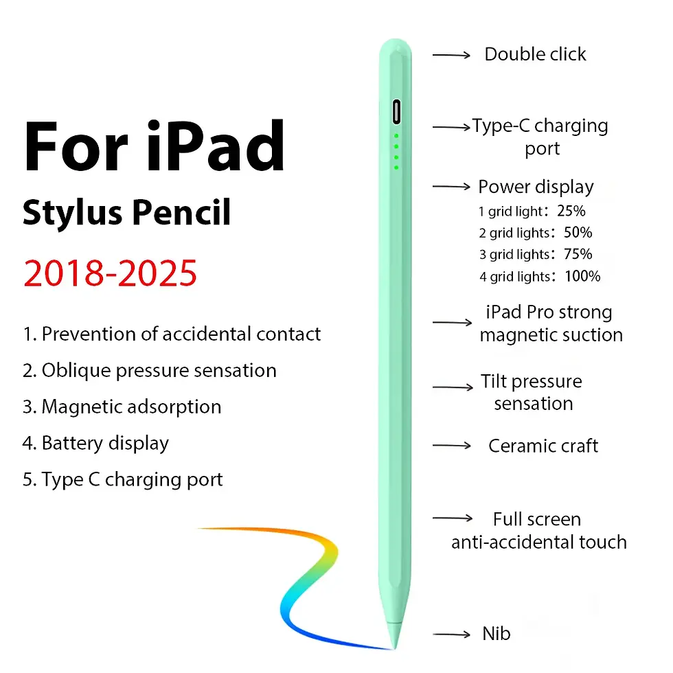 Thumbnail: For Apple Pencil Stylus For iPad A16 Air 11 5 4 Pro 11th 13 12.9 M4 M3 M2 Pens 1