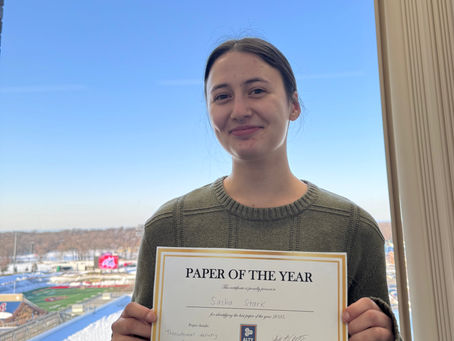 Sasha wins the Paper of the Year competition!