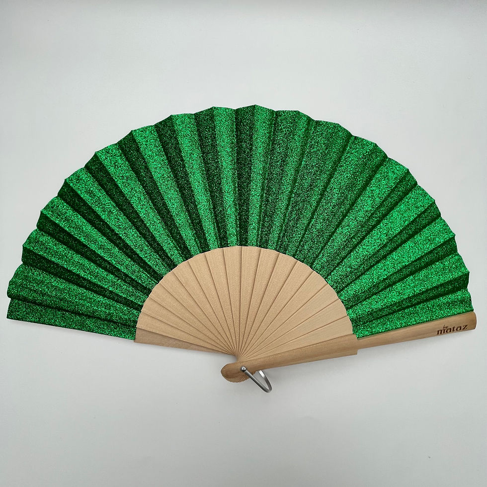 Miniature : ÉVENTAIL PAILLETÉ "GREEN DIVA"