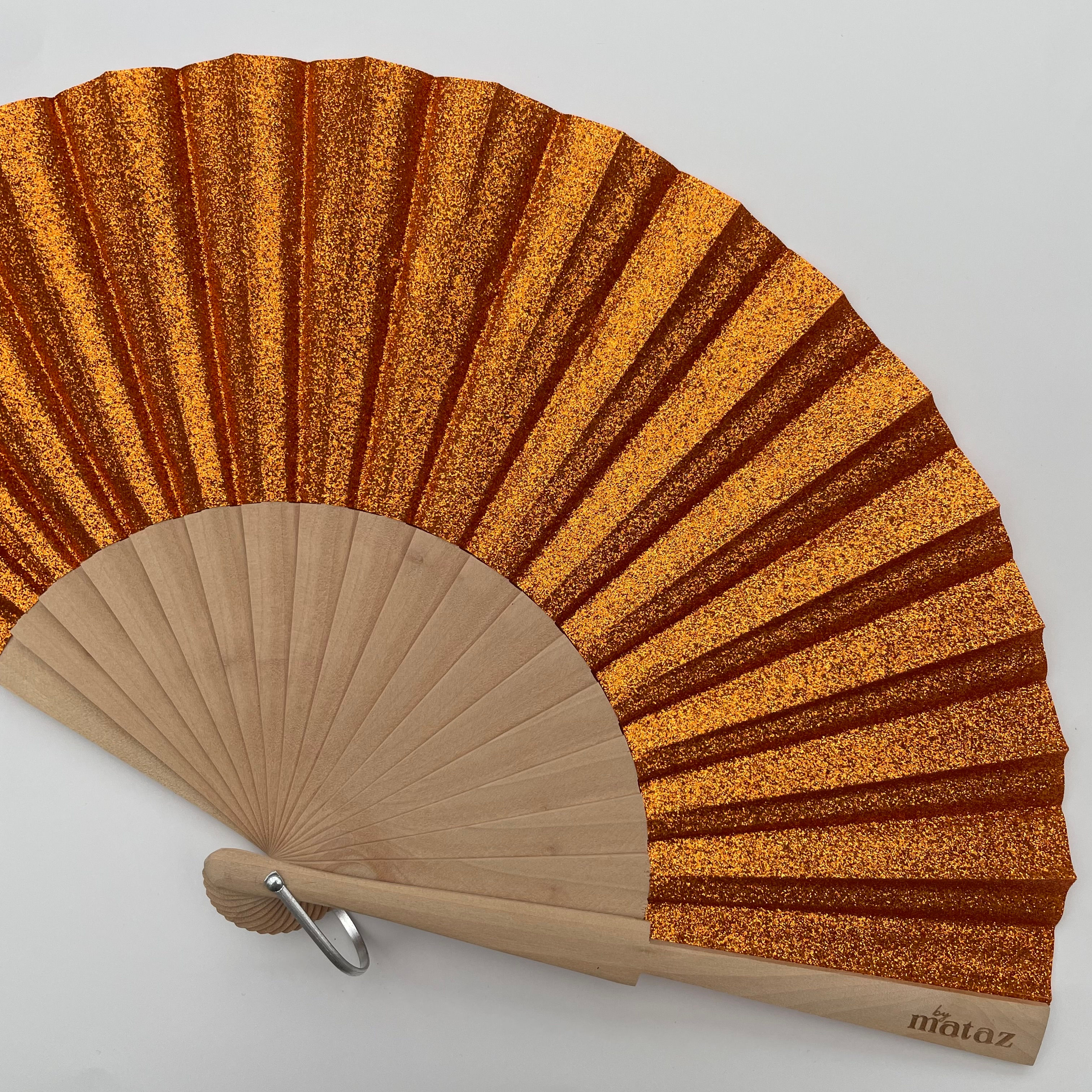 ÉVENTAIL PAILLETÉ BRONZE "GOLD RUSH"