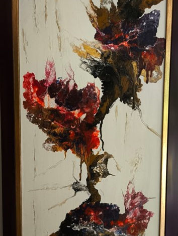 MOMENTO DE QUIEBRE
Técnica: Mixta: Acrílico y pouring sobre lienzo.
Tamaño: 65 x 35 cm.
Año: 2024