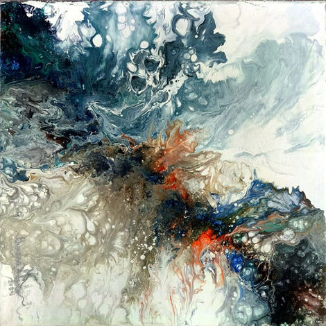 OCEANÍA
Técnica: Acrílico y pouring sobre tabla.
Tamaño: 40 x 40 cm.
Año: 2024
El mar no guarda silencio: respira, ruge, renace.