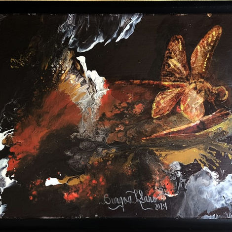 ODA A LA VICTORIA
Técnica: Acrílico sobre tela.
Tamaño: 30 x 40 cm.
Año: 2024
Entre sombras ardientes y materia en agonía, la vida emerge como símbolo de renacimiento y libertad.