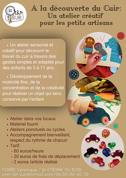 Flyer atelier cuir enfants