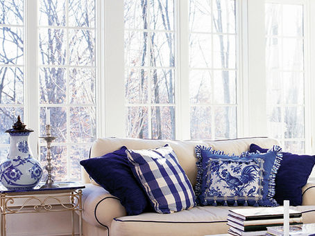 Cozy living room with vinyl windows