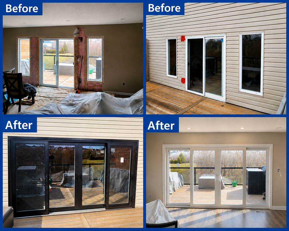 Sliding door cutout and installation Kitchener