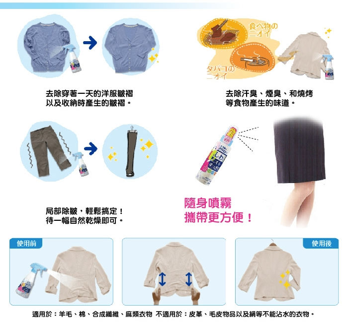縮圖：日本 LION 狮王 衣物防皱除臭喷雾 70ml LION Anti Wrinkled Clothes & Anti Bacterial Spray 70ml