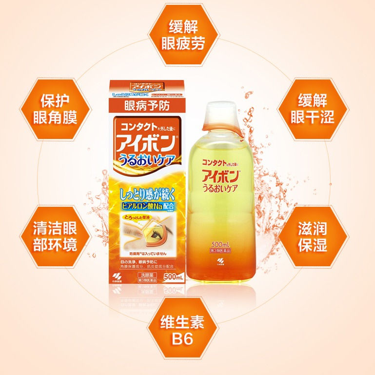 縮圖：日本 KOBAYASHI小林制药 超保湿玻尿酸洗眼液 500ml KOBAYASHI Eyebon Moisture Care Eye Wash Liquid