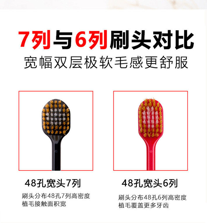 縮圖：EBISU 惠百施 成人牙刷中毛宽头牙刷颜色随机 1pcs Premium Care Toothbrush 6 Row Regular (Normal)