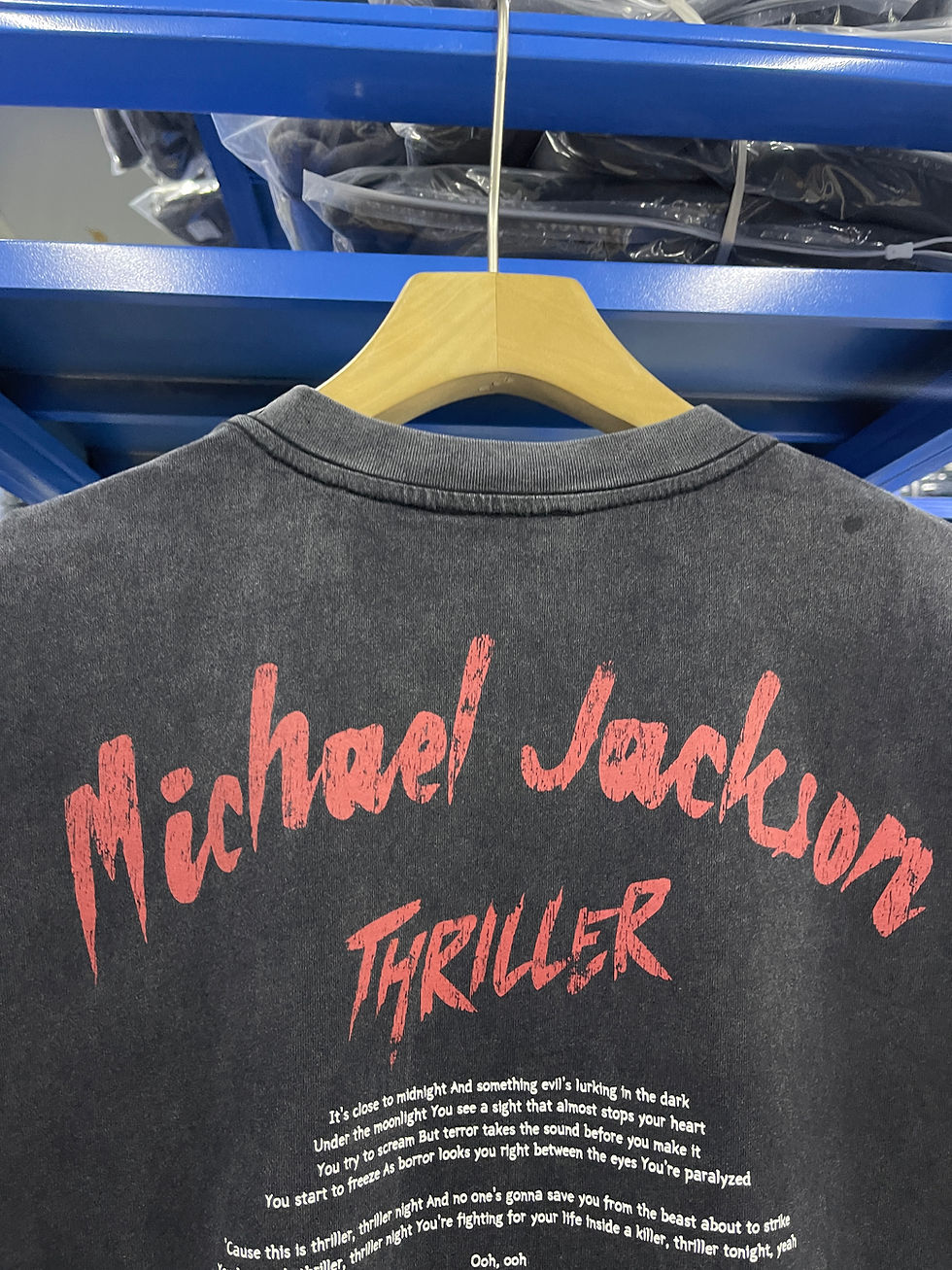 Thumbnail: Vintage  Washed Pure Cotton Michael Jackson Portrait Printed 