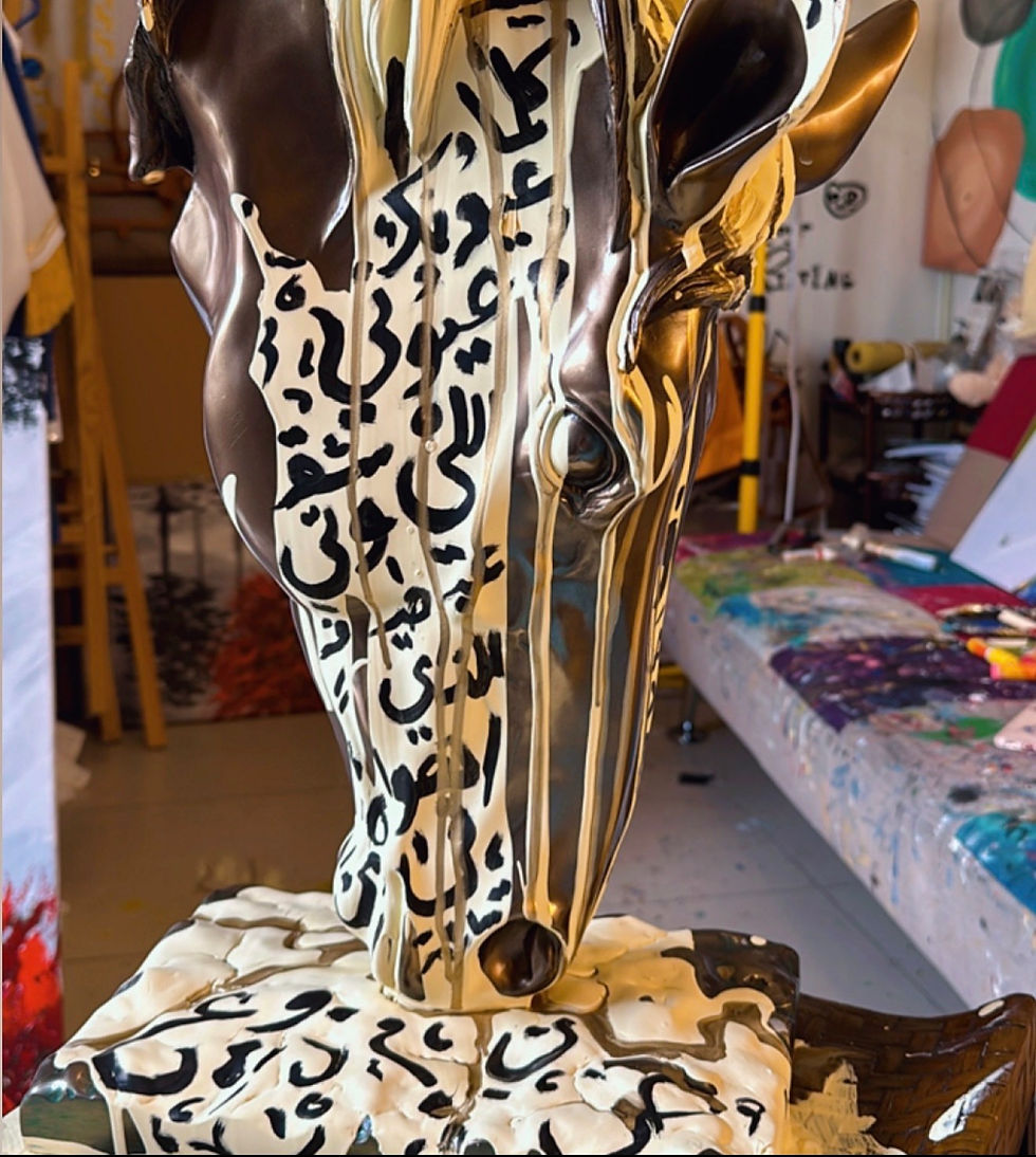 Thumbnail: Bronze Horse Sculpture  Calligra-Drip Edition