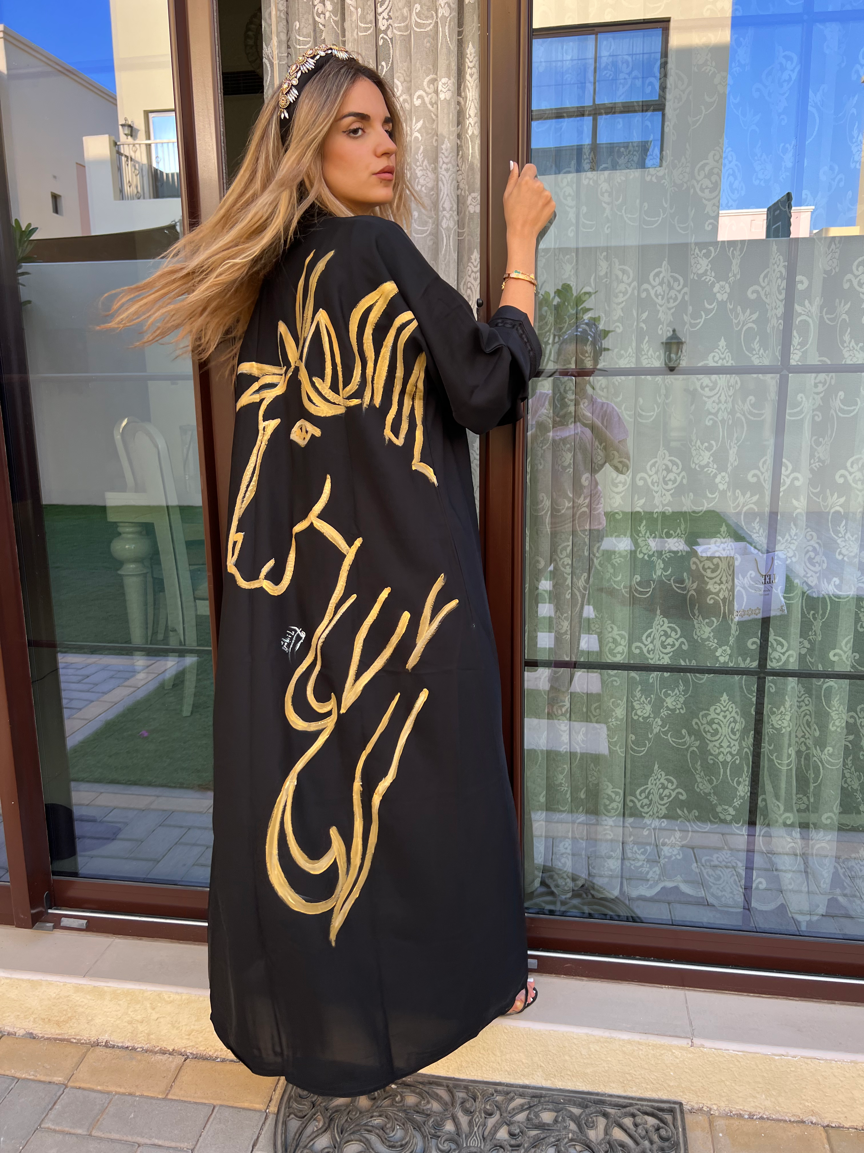Hand-painted Horse Abaya