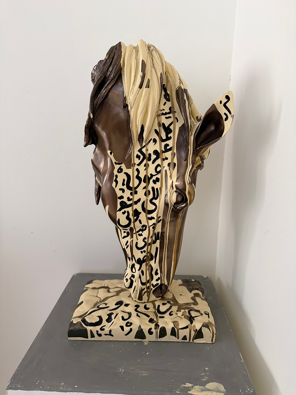 Thumbnail: Bronze Horse Sculpture  Calligra-Drip Edition