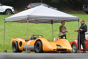 Looks fast sitting still. CANAM McLaren M12 of Alex Risk at rest. Prescott 3.10.26. 3401.j