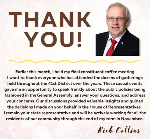 Rep. Rich Collins Says Thank You