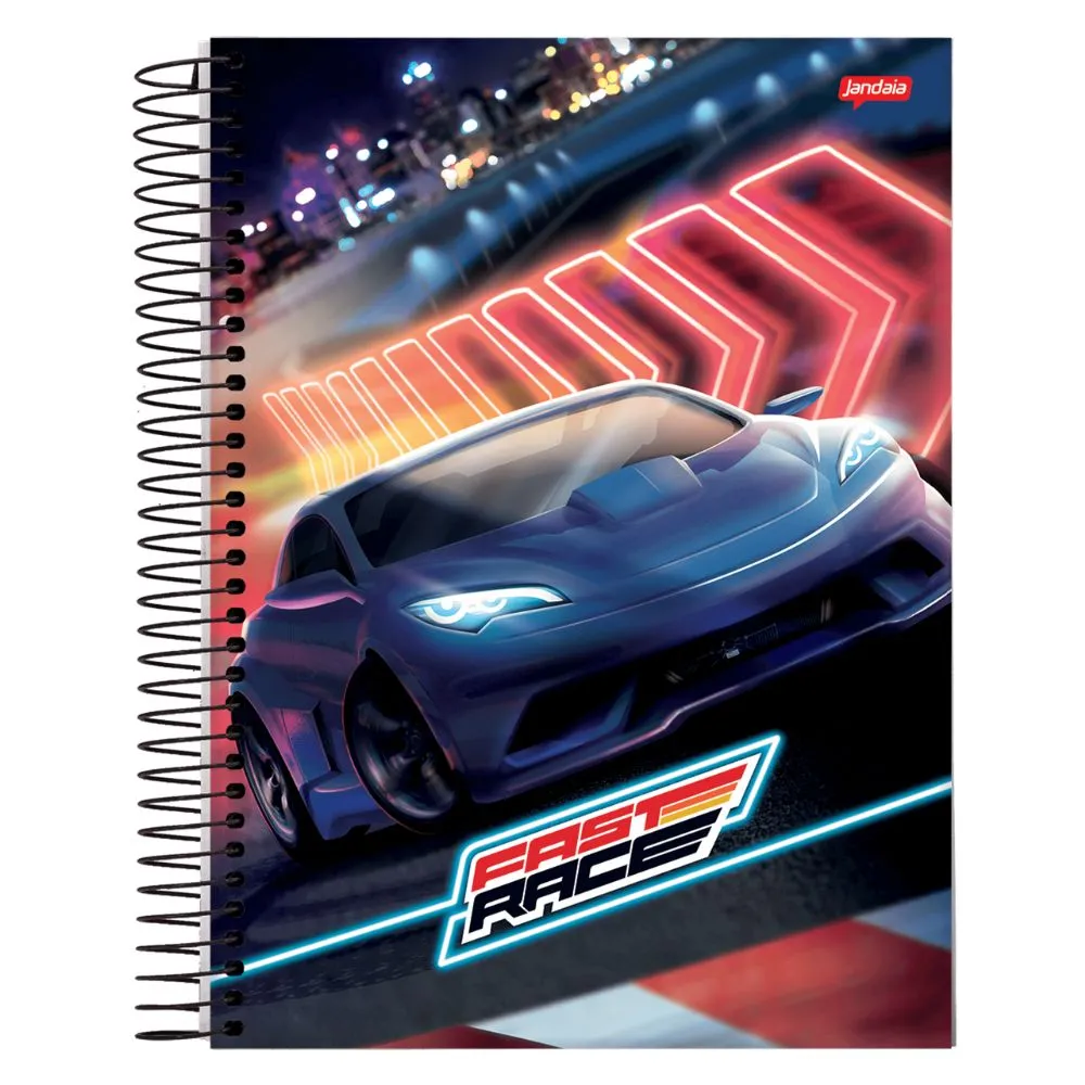 CADERNO UNIV 1M C/ 80 FLS FAST RACE