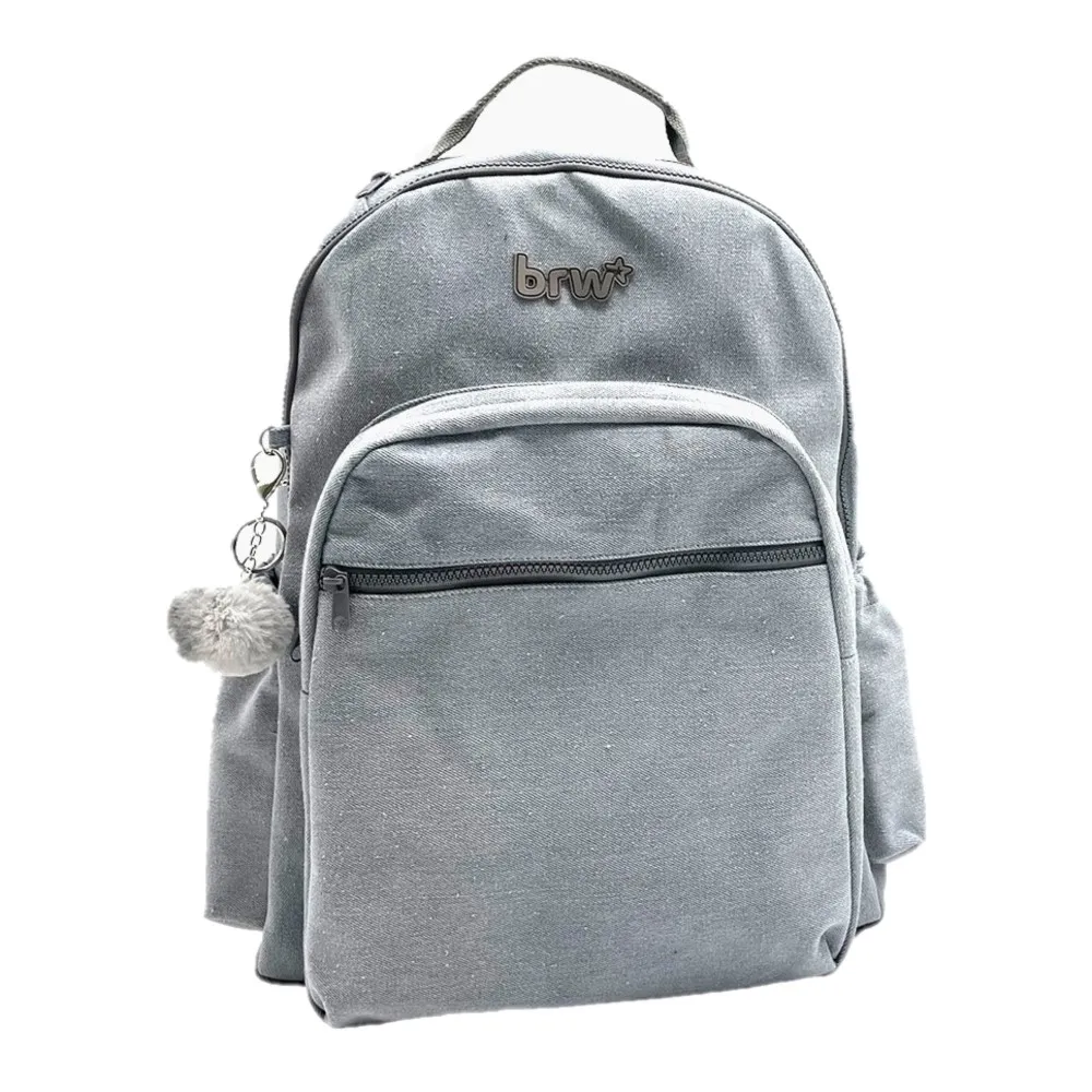 MOCHILA NYLON - JEANS CINZA