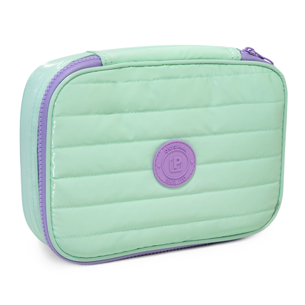 ESTOJO BOX ORGANZIADOR PUFFER VERDE - POLIBRAS