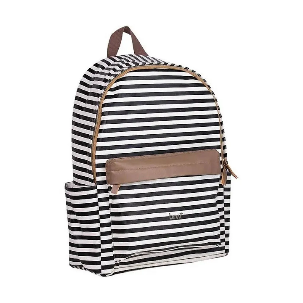 MOCHILA LISTRADA PRETA E MARROM -BRW