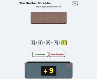 The Number Shredder: Divisibility Rules of 3 and 9